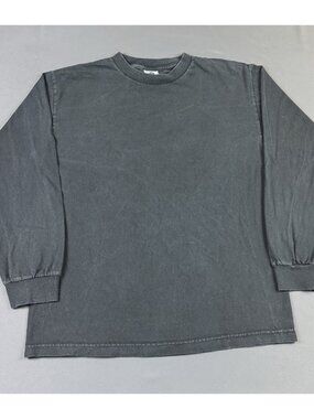 Rare Vintage 90s Blank Black Sun Fade Long Sleeve Shirt Streetwear Hype Medium T